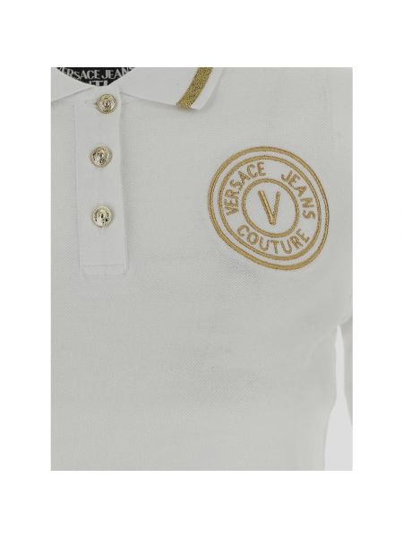 Polo de algodón Versace Jeans Couture blanco