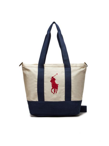 Τσάντα shopper Polo Ralph Lauren μπεζ