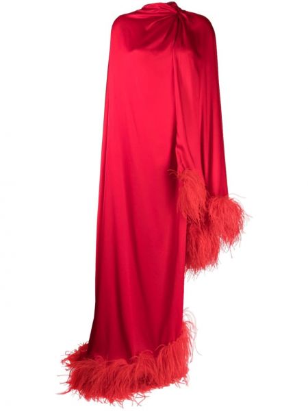 Satynowy płaszcz asymetryczny Rachel Gilbert czerwony