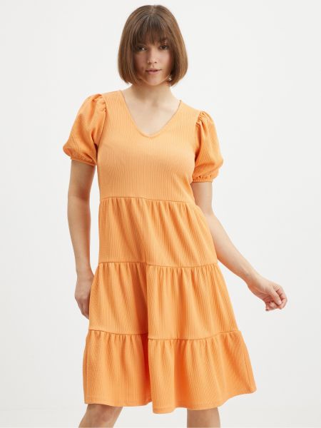Šaty s balónovými rukávmi Jdy oranžová