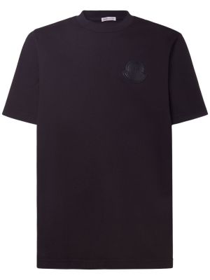 Bavlněné tričko jersey Moncler černé