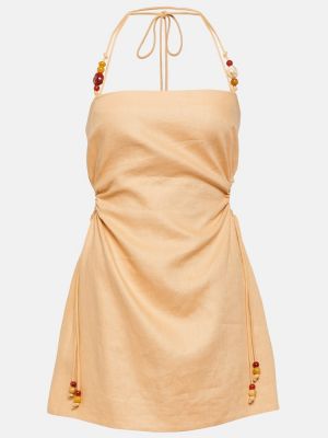 Λινή φόρεμα με χάντρες Sir πορτοκαλί