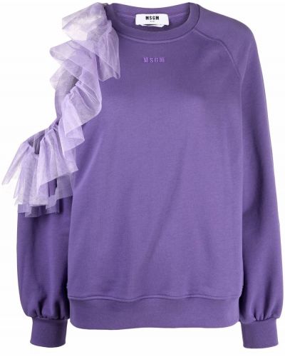 Jersey con volantes de tela jersey asimétrico Msgm violeta