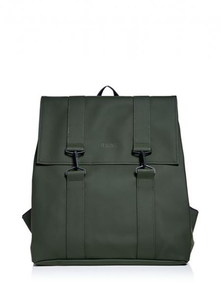 Кожаный рюкзак из искусственной кожи Rains зеленый