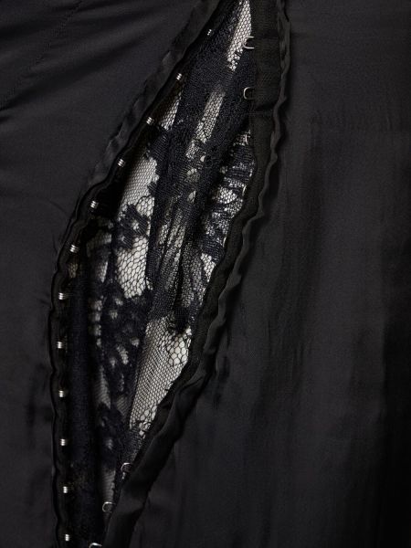 Maxi φούστα από ζέρσεϋ με δαντέλα Y Project μαύρο