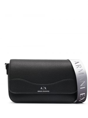 Δερμάτινη τσάντα χιαστί με σχέδιο Armani Exchange μαύρο