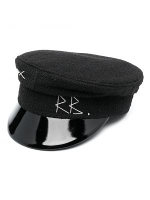Haftowana czapka z daszkiem tweedowa Ruslan Baginskiy czarna