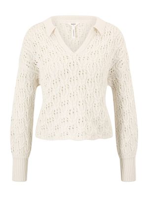 Памучен пуловер Object Petite бяло