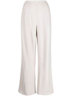 Pantaloni de lână plisate Eileen Fisher alb