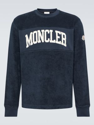 Medvilninis džemperis Moncler mėlyna
