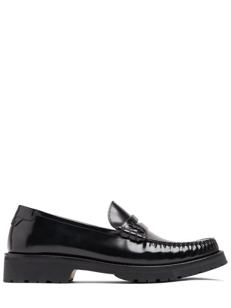 Skinn loafers Saint Laurent svart