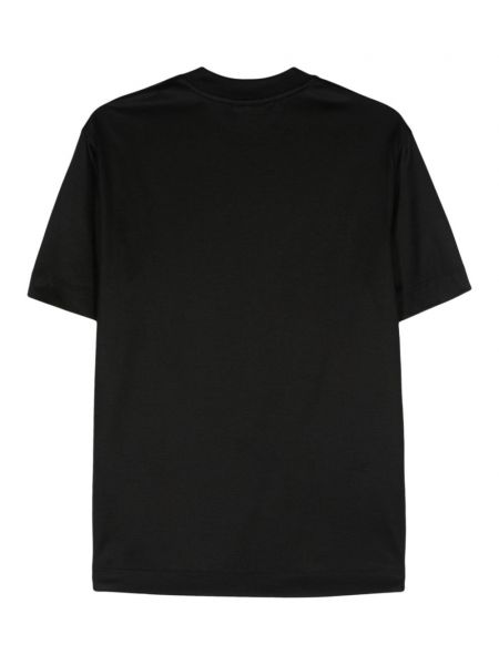 Siuvinėtas marškinėliai Emporio Armani juoda