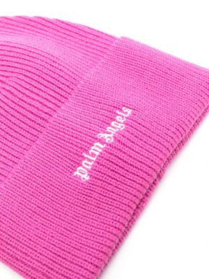 Woll mütze mit stickerei Palm Angels pink