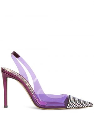 Pantofi cu toc slingback cu chihlimbar Alexandre Vauthier violet