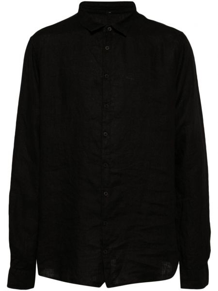 Класическа ленена риза Poème Bohémien черно