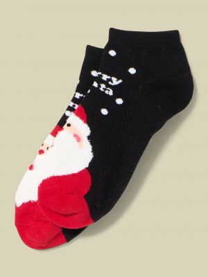 Короткие женские носки с рождественским мотивом Nymos черный