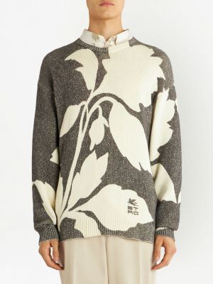 Sweter w kwiatki z nadrukiem Etro