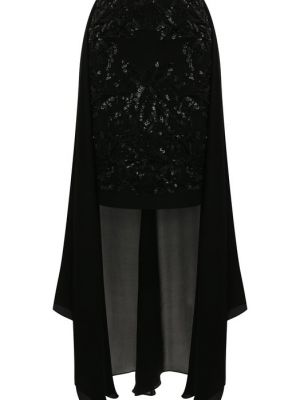 Шелковая юбка Elie Saab черная