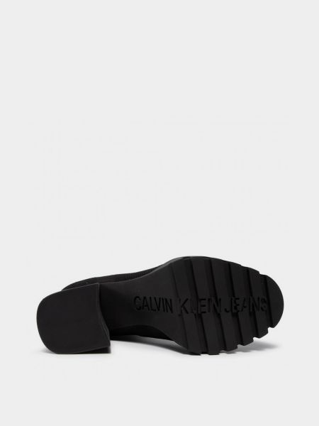 Кожаные ботильоны из искусственной кожи Calvin Klein черные