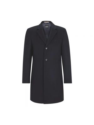 Płaszcz wełniany slim fit Hugo Boss niebieski