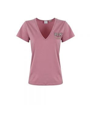 Haftowana koszulka Pinko różowa