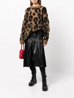 Oversize džemperis ar apdruku ar leoparda rakstu Junya Watanabe bēšs