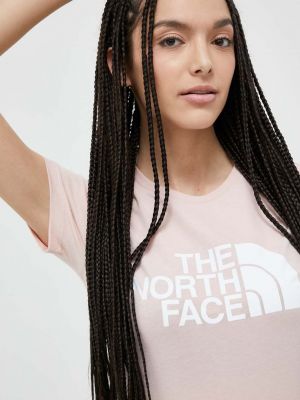 Памучна тениска The North Face розово
