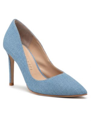Полуотворени обувки с ток с ток Eva Longoria синьо