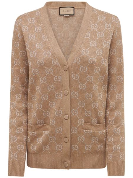 Jacquard bomull cardigan Gucci