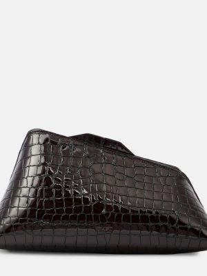 Lakovaná kožená listová kabelka The Attico čierna