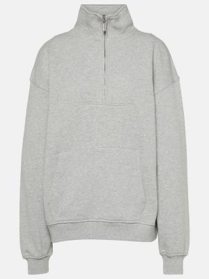Bavlnený sveter na zips The Upside sivá