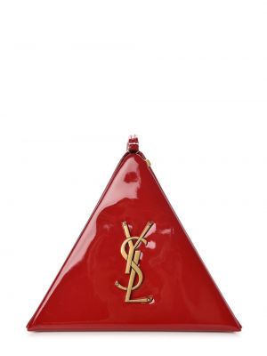Lakovaná kožená listová kabelka Saint Laurent Pre-owned červená