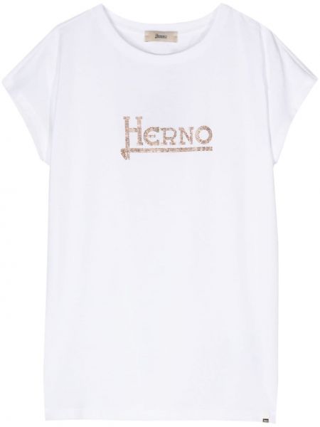 T-krekls ar kristāliem Herno balts