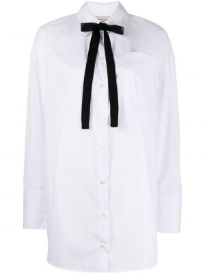 Памучна риза с панделка Semicouture бяло
