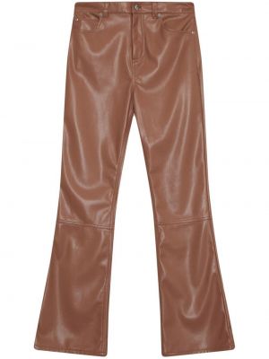 Proste spodnie skórzane Simkhai Standard brązowe
