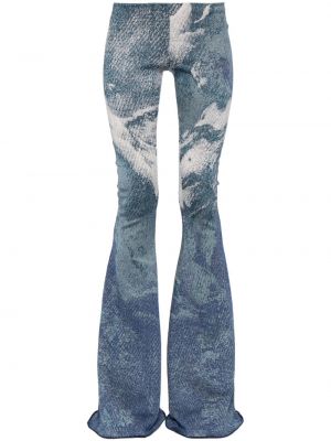 Žakárové kalhoty Roberto Cavalli modré
