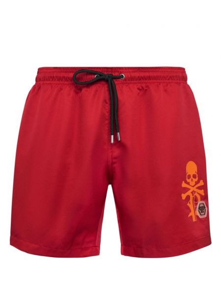 Trykt shorts Philipp Plein rød