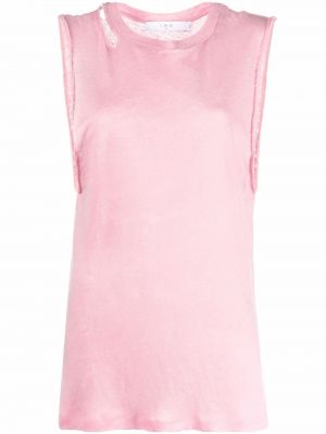 Lin tank top med riper Iro rosa