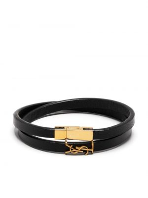 Læder armbånd Saint Laurent sort