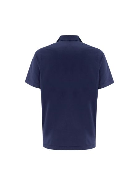 Camisa con botones de algodón de tela jersey Sease azul