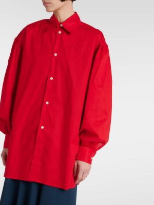 Oversized βαμβακερό πουκάμισο Plan C κόκκινο