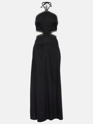 Льняное длинное платье Simkhai черное