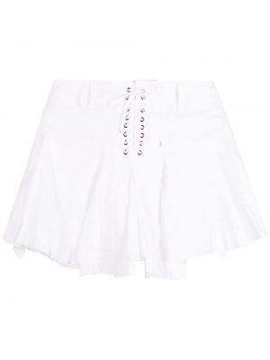 Krajkové bavlněné šněrovací mini sukně Ludovic De Saint Sernin bílé