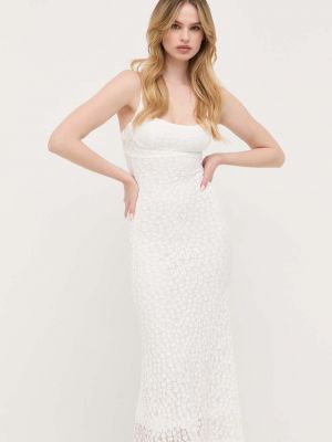 Dlouhé šaty Bardot bílé