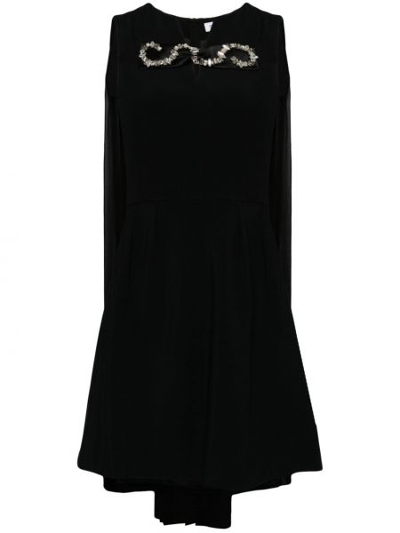 Czarna sukienka mini z kryształkami Dice Kayek