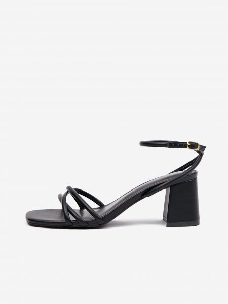Černé sandály na podpatku Orsay