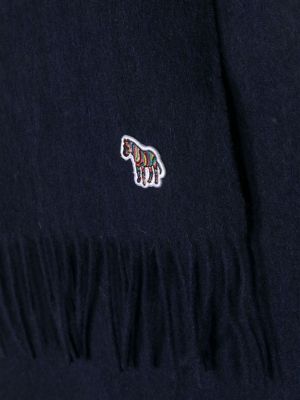 Vlněný šál se zebřím vzorem Paul Smith modrý
