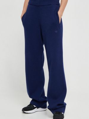 Pantaloni sport din bumbac Adidas Originals albastru