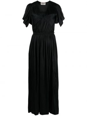 Saténové šaty s mašlí Zadig&voltaire černé