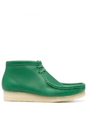 Leder ankle boots Clarks Originals grün